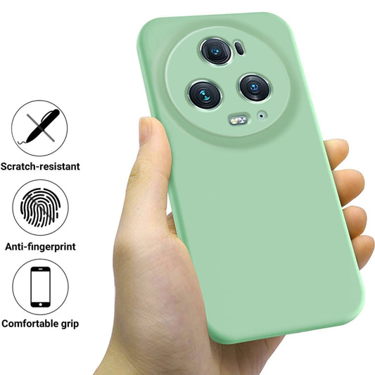 For Honor Magic5 Pro Solid Color Liquid Silicone Dropproof Full Coverage Phone Case(Green) by buy2fix