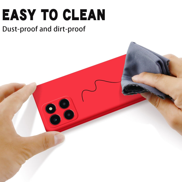 For Honor X6a Solid Color Liquid Silicone Dropproof Full Coverage Phone Case(Red) by buy2fix