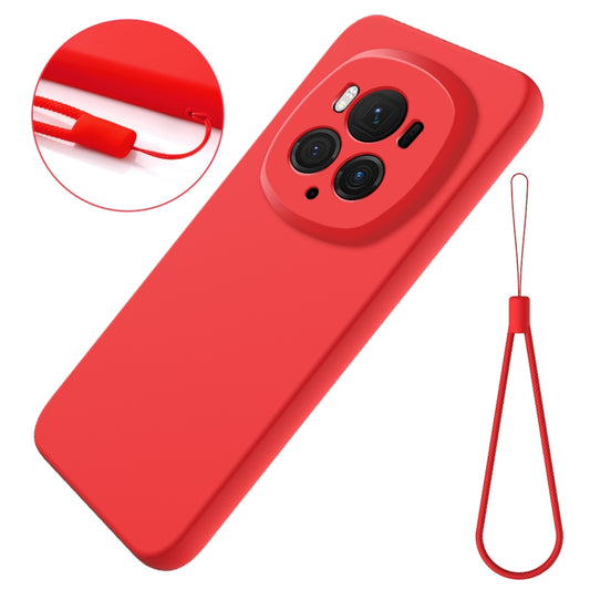 For Honor Magic6 Pro Solid Color Liquid Silicone Dropproof Full Coverage Phone Case(Red) by buy2fix