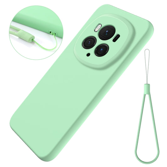 For Honor Magic6 Pro Solid Color Liquid Silicone Dropproof Full Coverage Phone Case(Green) by buy2fix