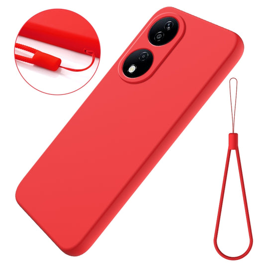 For Honor 90 Smart Solid Color Liquid Silicone Dropproof Full Coverage Phone Case(Red) by buy2fix