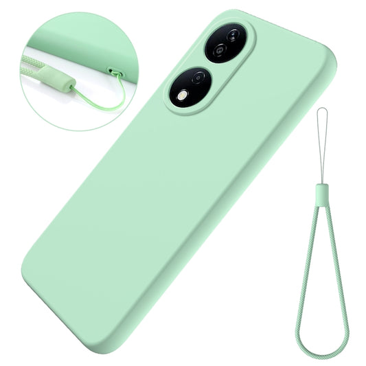 For Honor 90 Smart Solid Color Liquid Silicone Dropproof Full Coverage Phone Case(Green) - Honor Cases by buy2fix | Online Shopping UK | buy2fix