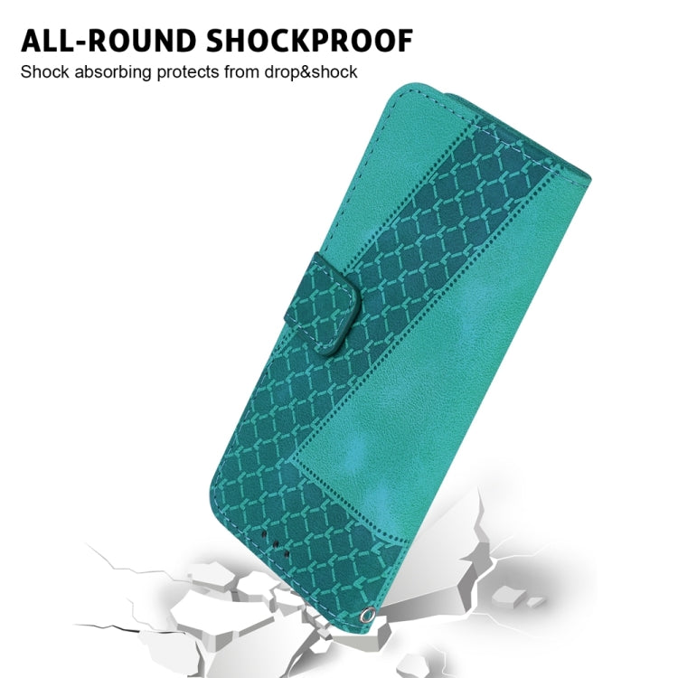 For OnePlus 13 Seven-shaped Embossed Leather Phone Case(Green) by buy2fix