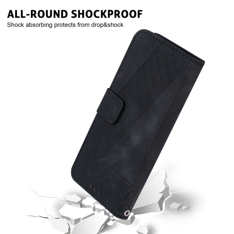 For OnePlus 13 Seven-shaped Embossed Leather Phone Case(Black) by buy2fix