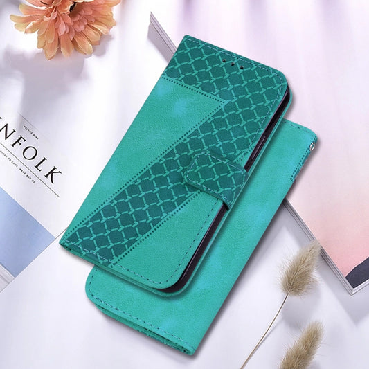 For Google Pixel 9 Pro Seven-shaped Embossed Leather Phone Case(Green) by buy2fix