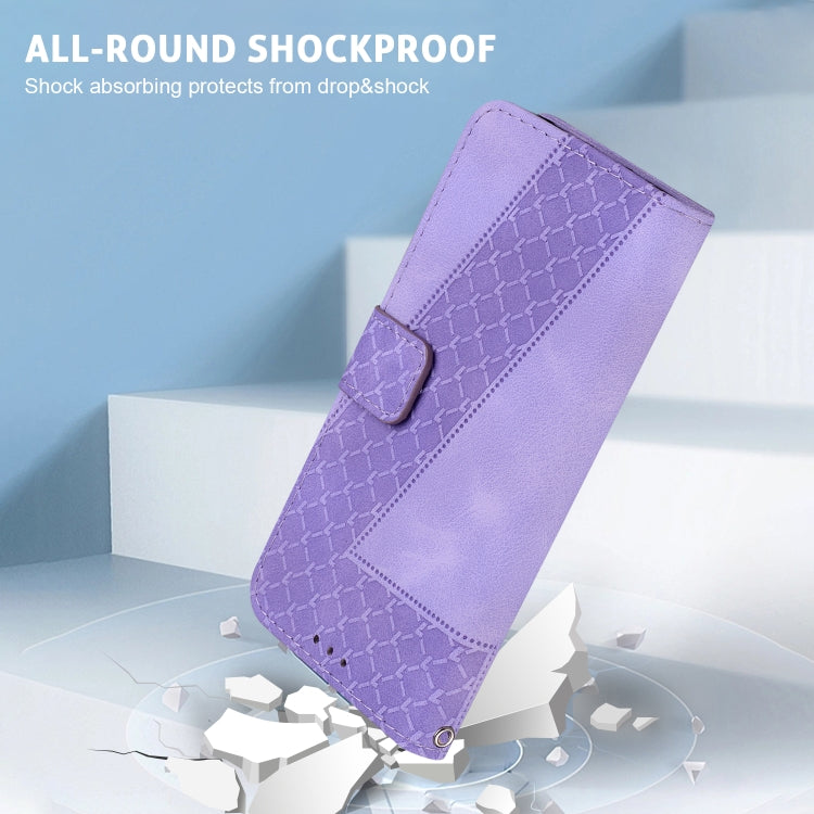 For Google Pixel 9 Pro Seven-shaped Embossed Leather Phone Case(Purple) by buy2fix