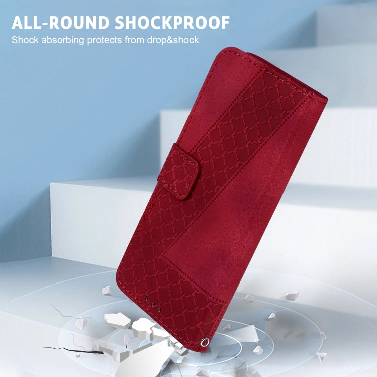 For Google Pixel 9 Seven-shaped Embossed Leather Phone Case(Red) by buy2fix