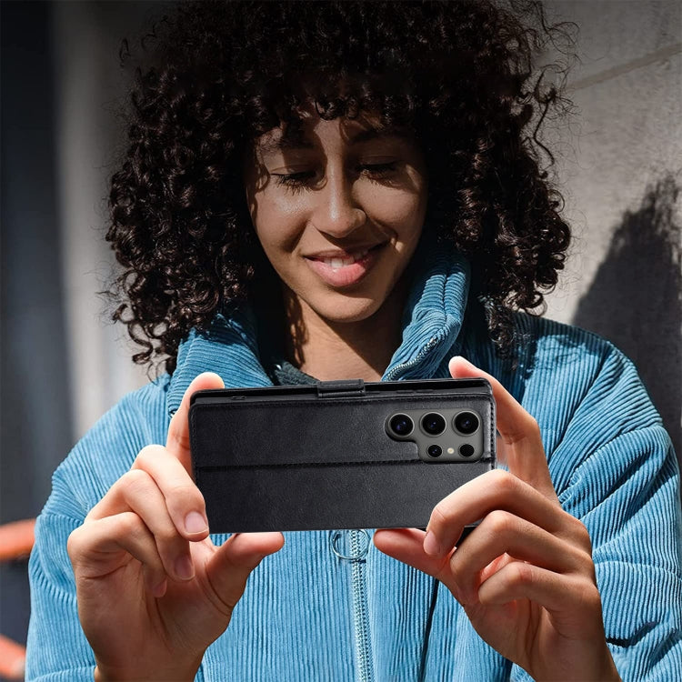 For Samsung Galaxy S24 Ultra LC.IMEEKE RFID Anti-theft Leather Phone Case(Black) by LC.IMEEKE