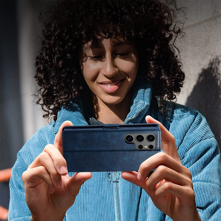 For Samsung Galaxy S24 Ultra LC.IMEEKE RFID Anti-theft Leather Phone Case(Blue) by LC.IMEEKE