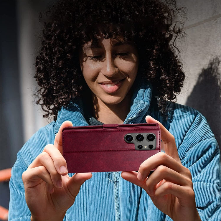 For Samsung Galaxy S24 Ultra LC.IMEEKE RFID Anti-theft Leather Phone Case(Red) by LC.IMEEKE