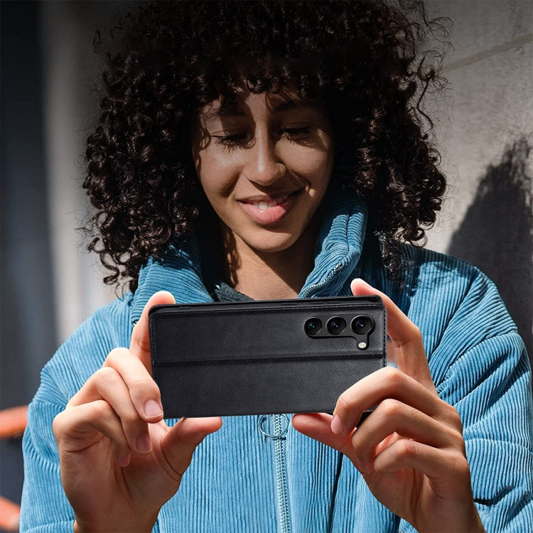 For Samsung Galaxy S24 LC.IMEEKE RFID Anti-theft Leather Phone Case(Black) by LC.IMEEKE