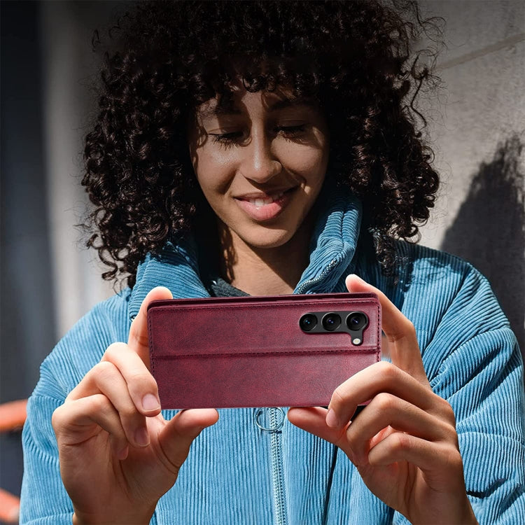 For Samsung Galaxy S24 LC.IMEEKE RFID Anti-theft Leather Phone Case(Red) by LC.IMEEKE