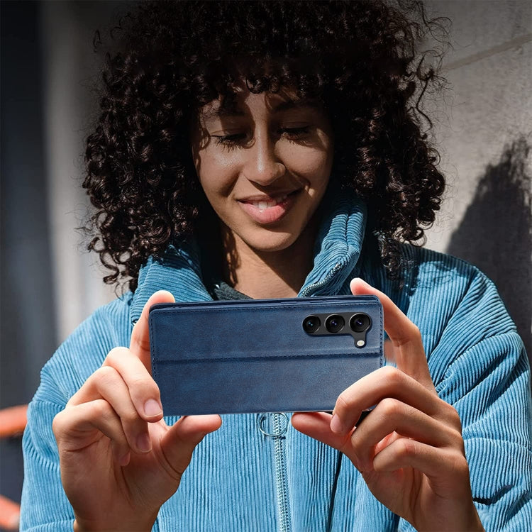 For Samsung Galaxy S24+ LC.IMEEKE RFID Anti-theft Leather Phone Case(Blue) by LC.IMEEKE