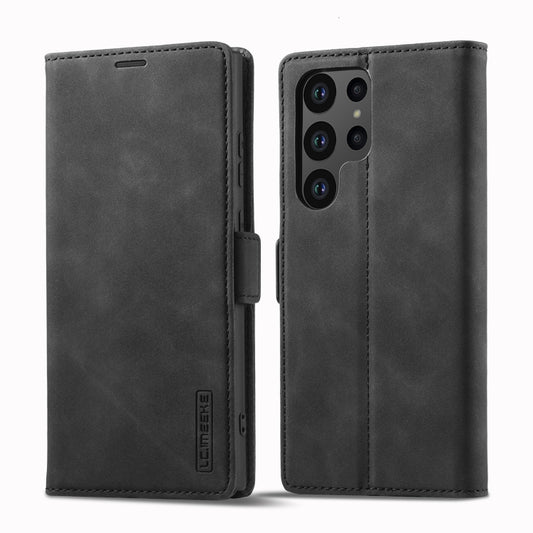For Samsung Galaxy S24 Ultra 5G LC.IMEEKE Strong Magnetism Microfiber Leather Phone Case(Black) by LC.IMEEKE
