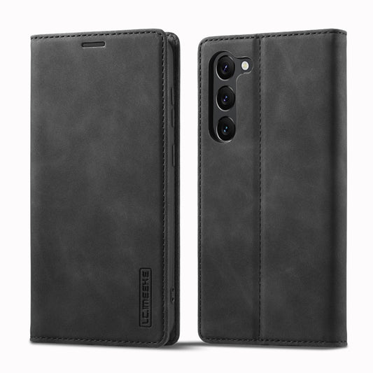 For Samsung Galaxy S24 5G LC.IMEEKE Strong Magnetism Microfiber Leather Phone Case(Black) by LC.IMEEKE