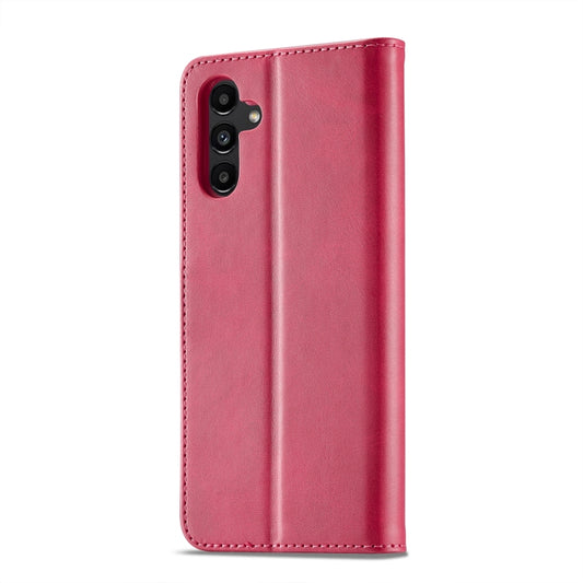 For Samsung Galaxy A05S LC.IMEEKE Calf Texture Leather Phone Case(Red) by LC.IMEEKE