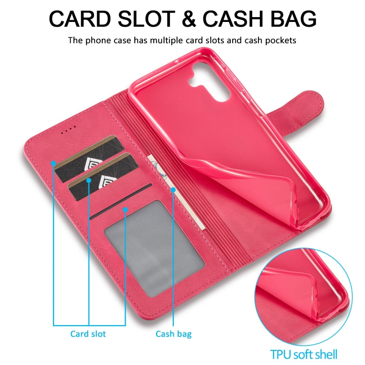 For Samsung Galaxy A05S LC.IMEEKE Calf Texture Leather Phone Case(Red) by LC.IMEEKE