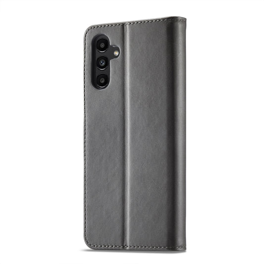 For Samsung Galaxy A05S LC.IMEEKE Calf Texture Leather Phone Case(Grey) by LC.IMEEKE