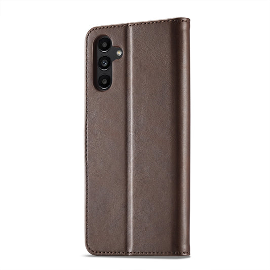 For Samsung Galaxy A05S LC.IMEEKE Calf Texture Leather Phone Case(Coffee) by LC.IMEEKE