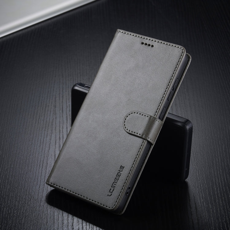 For Samsung Galaxy A05 LC.IMEEKE Calf Texture Leather Phone Case(Grey) by LC.IMEEKE