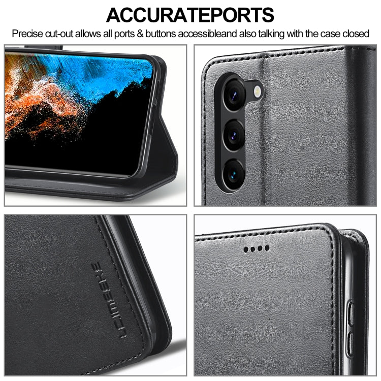 For Samsung Galaxy S24+ 5G LC.IMEEKE Calf Texture Leather Phone Case(Black) by LC.IMEEKE
