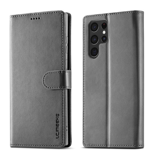 For Samsung Galaxy S24 Ultra 5G LC.IMEEKE Calf Texture Leather Phone Case(Grey) by LC.IMEEKE