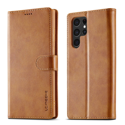 For Samsung Galaxy S24 Ultra 5G LC.IMEEKE Calf Texture Leather Phone Case(Brown) by LC.IMEEKE