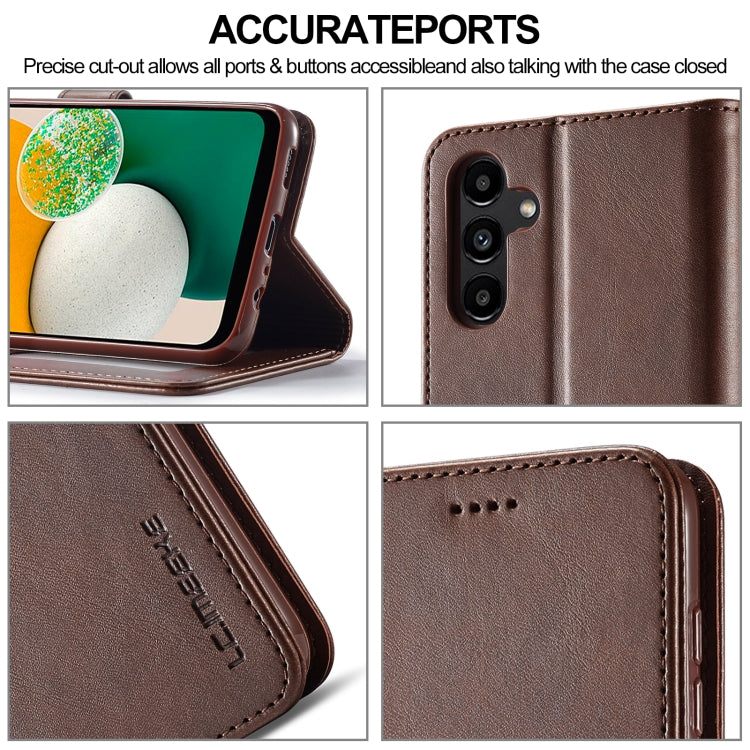 For Samsung Galaxy A15 5G LC.IMEEKE Calf Texture Leather Phone Case(Coffee) by LC.IMEEKE