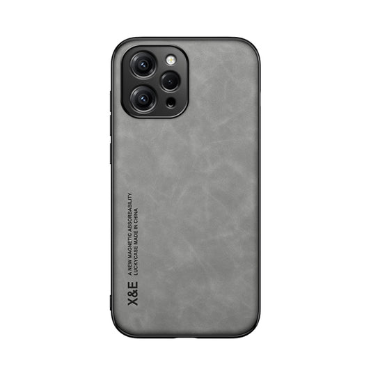 For Xiaomi Redmi 12 4G Skin Feel Magnetic Leather Back Phone Case(Light Grey) by buy2fix