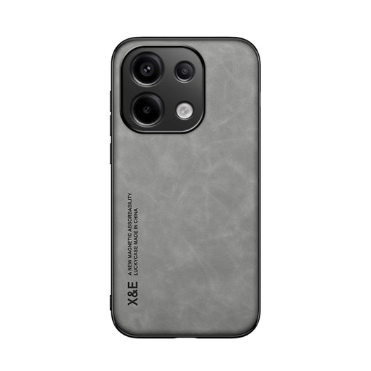 For Xiaomi Redmi Note 13 Pro 4G Skin Feel Magnetic Leather Back Phone Case(Light Grey) by buy2fix