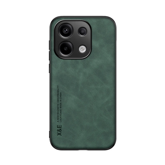 For Xiaomi Redmi Note 13 Pro 4G Skin Feel Magnetic Leather Back Phone Case(Green) by buy2fix