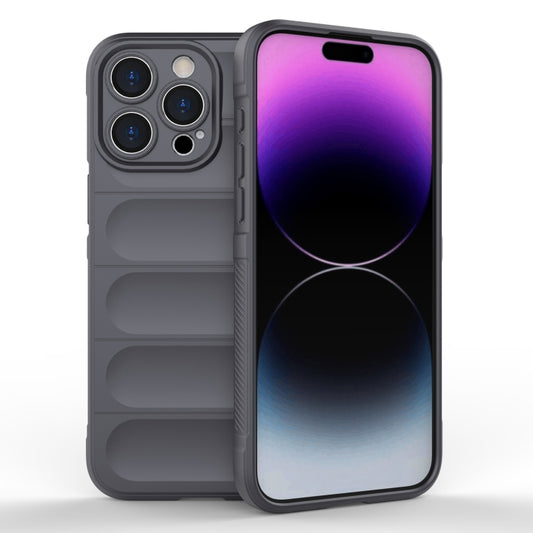For iPhone 15 Pro Max Magic Shield TPU + Flannel Phone Case(Dark Grey) - iPhone 15 Pro Max Cases by buy2fix | Online Shopping UK | buy2fix