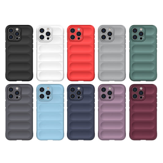 For iPhone 15 Pro Max Magic Shield TPU + Flannel Phone Case(Light Blue) by buy2fix