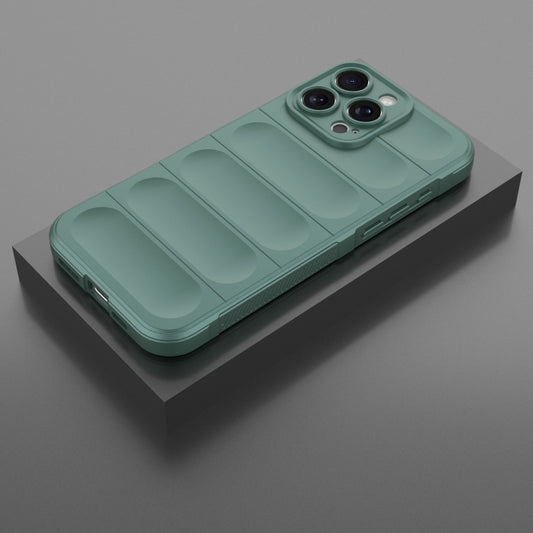For iPhone 16 Pro Max Magic Shield TPU + Flannel Phone Case(Dark Green) by buy2fix