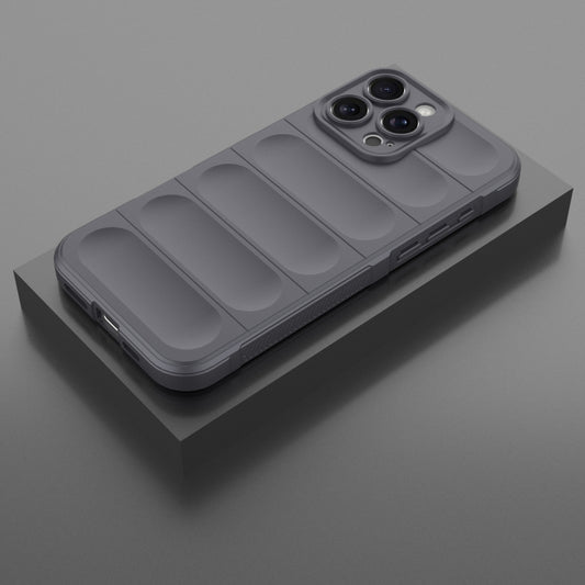 For iPhone 16 Pro Max Magic Shield TPU + Flannel Phone Case(Dark Grey) by buy2fix
