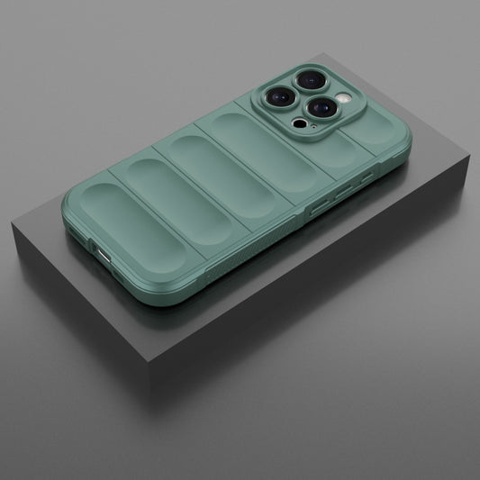 For iPhone 16 Pro Magic Shield TPU + Flannel Phone Case(Dark Green) by buy2fix