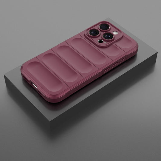 For iPhone 16 Pro Magic Shield TPU + Flannel Phone Case(Wine Red) by buy2fix