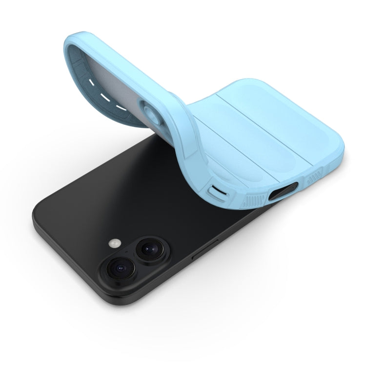 For iPhone 16 Plus Magic Shield TPU + Flannel Phone Case(Light Blue) by buy2fix