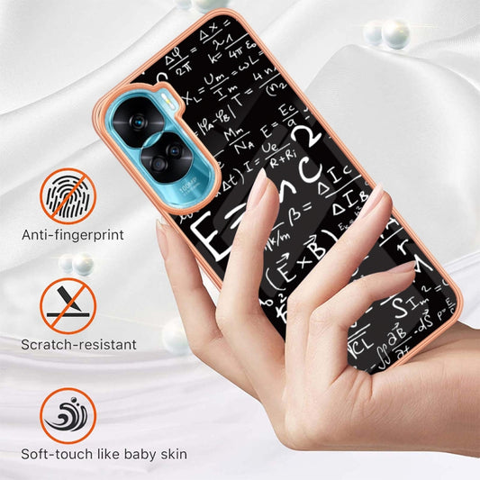 For Honor 90 Lite 5G Electroplating Marble Dual-side IMD Phone Case(Equation) by buy2fix