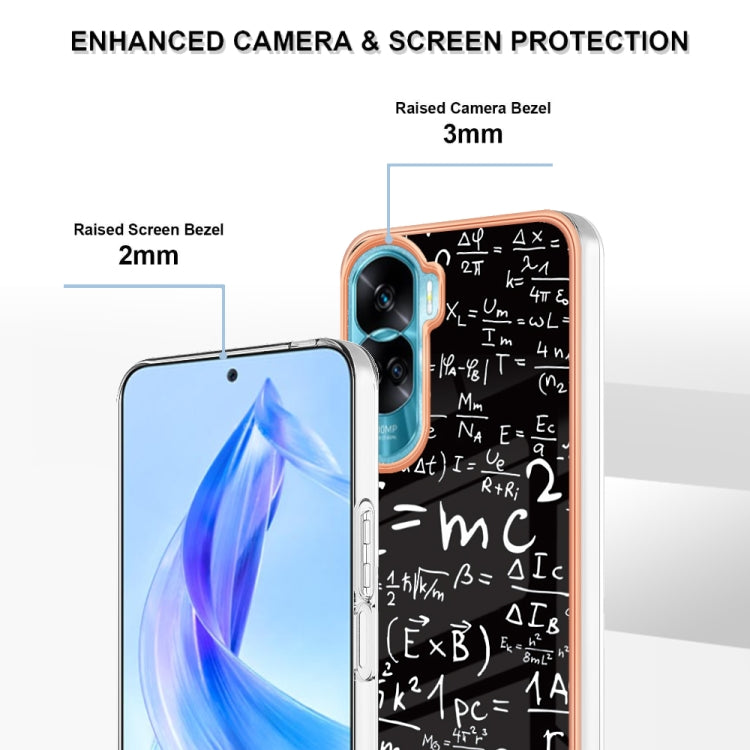 For Honor 90 Lite 5G Electroplating Marble Dual-side IMD Phone Case(Equation) by buy2fix
