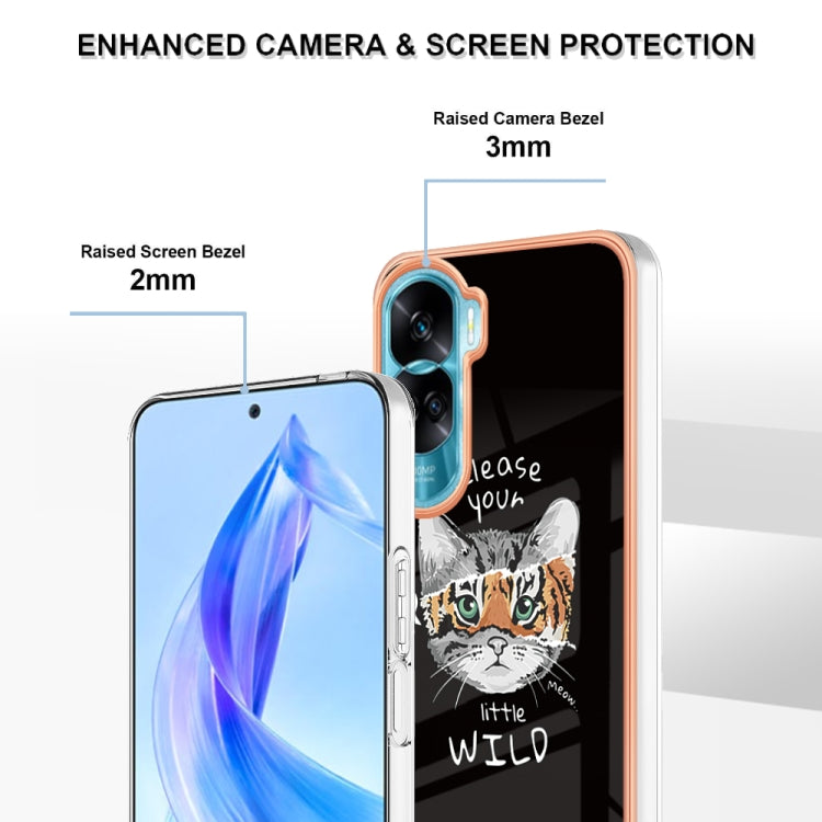 For Honor 90 Lite 5G Electroplating Marble Dual-side IMD Phone Case(Natural Growth) by buy2fix