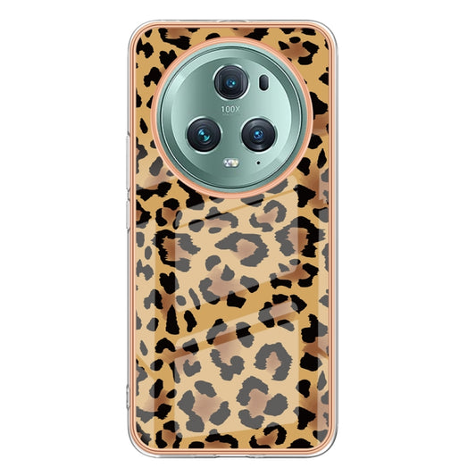 For Honor Magic 5 Pro Electroplating Marble Dual-side IMD Phone Case(Leopard Print) by buy2fix