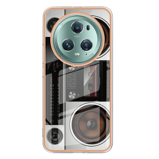 For Honor Magic 5 Pro Electroplating Marble Dual-side IMD Phone Case(Retro Radio) by buy2fix