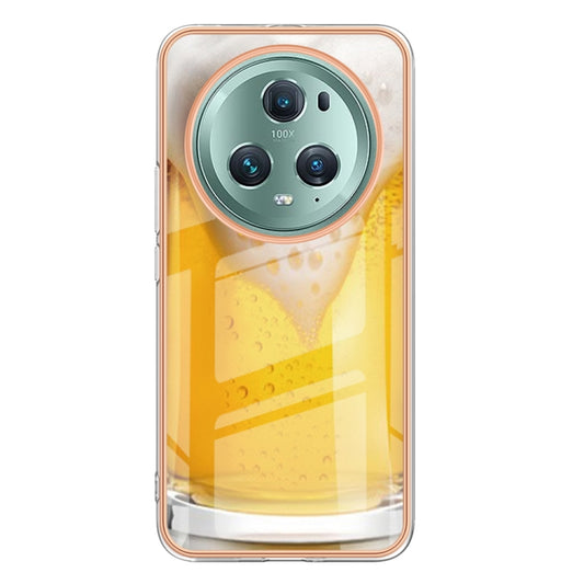 For Honor Magic 5 Pro Electroplating Marble Dual-side IMD Phone Case(Draft Beer) by buy2fix