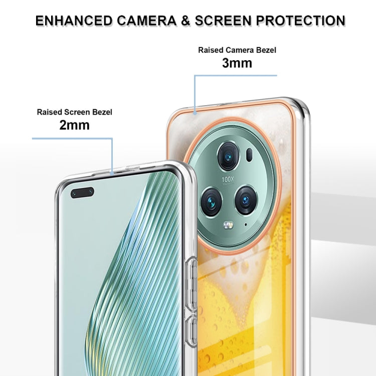 For Honor Magic 5 Pro Electroplating Marble Dual-side IMD Phone Case(Draft Beer) by buy2fix