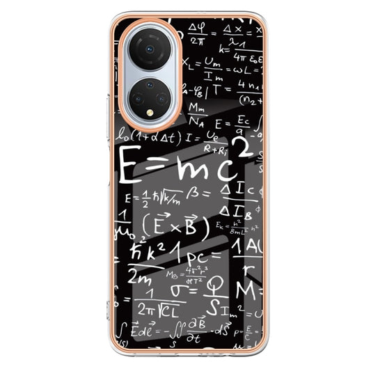 For Honor X7 Electroplating Marble Dual-side IMD Phone Case(Equation) by buy2fix