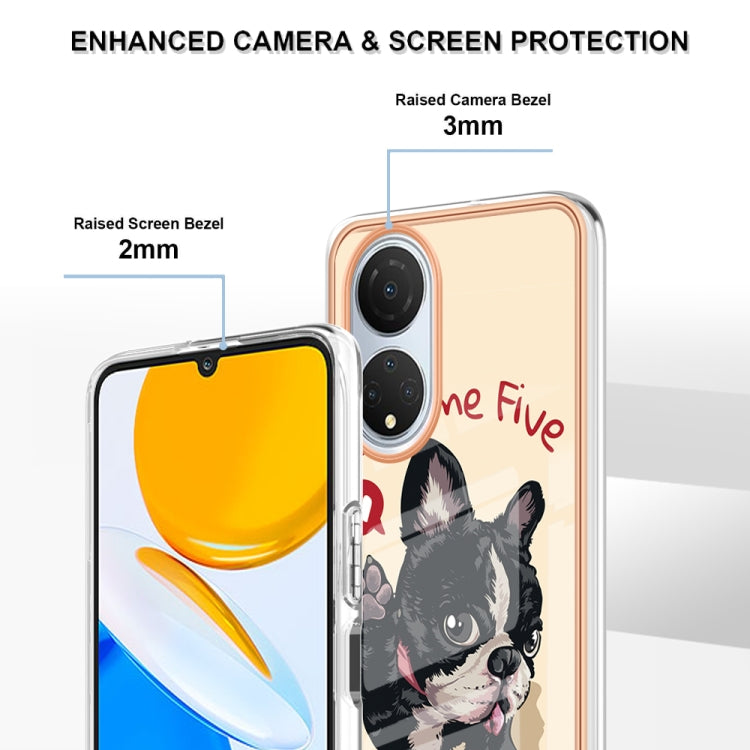 For Honor X7 Electroplating Marble Dual-side IMD Phone Case(Lucky Dog) by buy2fix