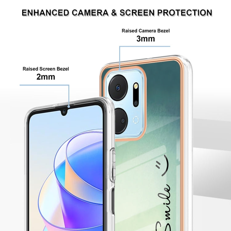 For Honor X7a Electroplating Marble Dual-side IMD Phone Case(Smile) by buy2fix