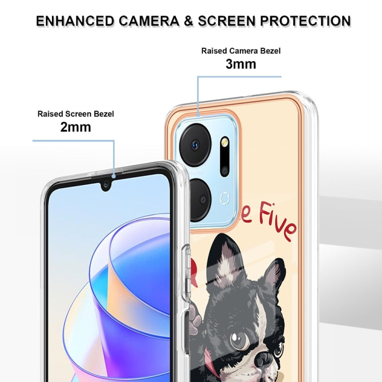 For Honor X7a Electroplating Marble Dual-side IMD Phone Case(Lucky Dog) by buy2fix