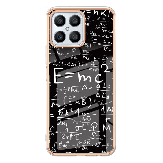 For Honor X8 4G Electroplating Marble Dual-side IMD Phone Case(Equation) by buy2fix